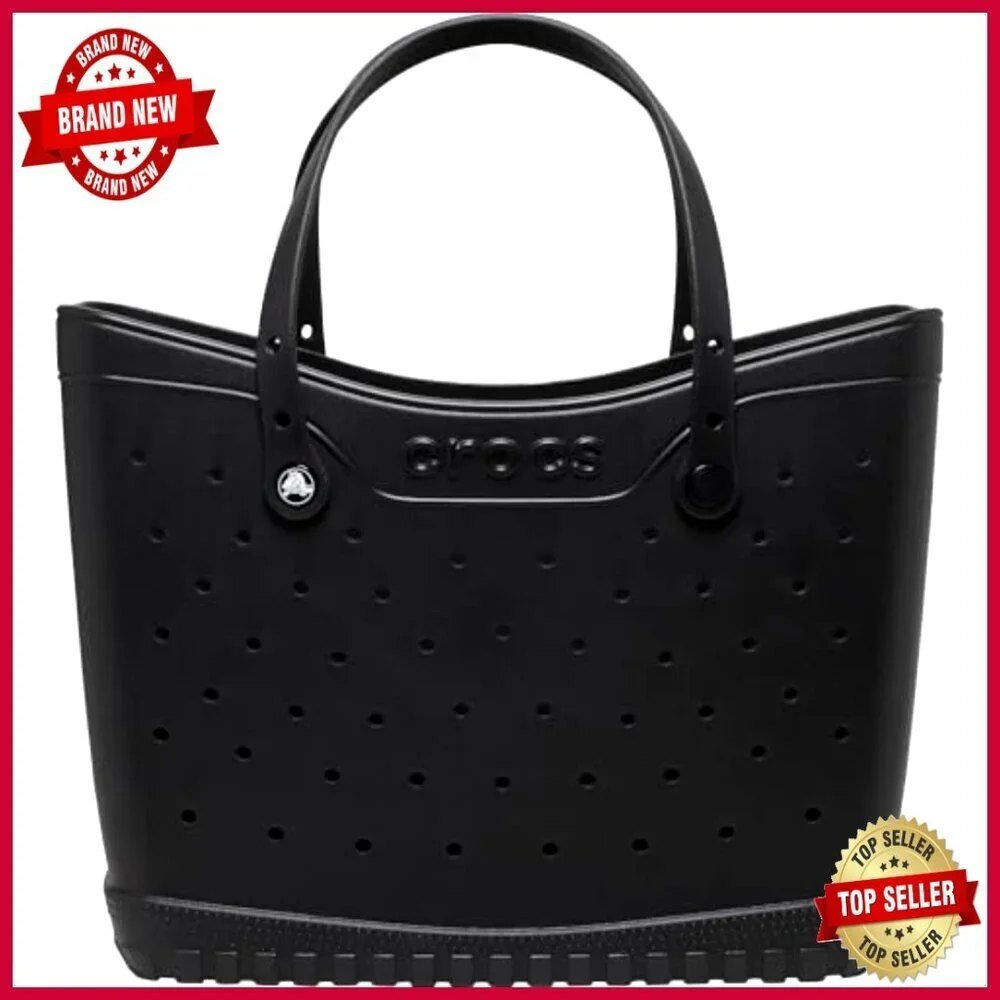 Large Durable Tote Bag with Jibbitz Charm Holes, Soft Straps, Washable